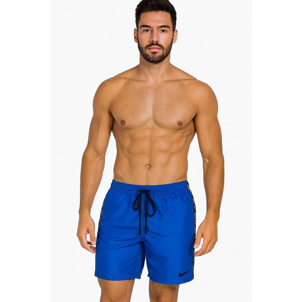 Nike Vintage Rare Swim Shorts Swimsuit Trunks Tape Logo Blue Medium